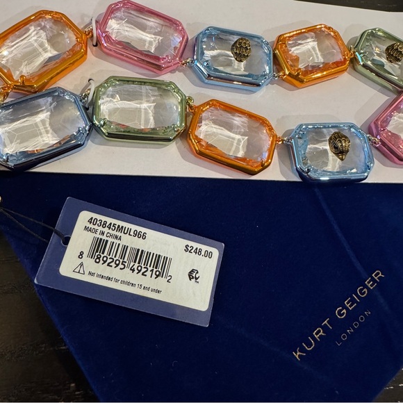 Kurt Geiger Eagle's Head Crystal Collar Necklace - Picture 4 of 5